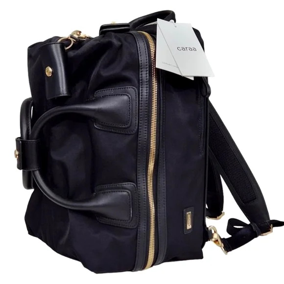 Caraa Black Backpack with Gold Accents - Picture 7 of 16